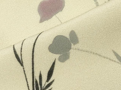 平和屋着物●上質な小紋　手描き　草花文　金彩　正絹　逸品　CABI0867gh
