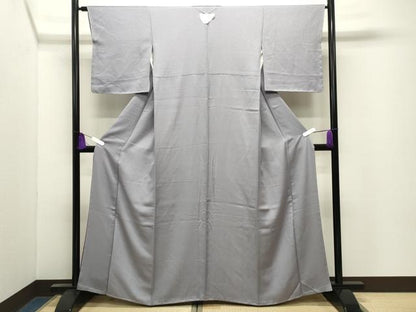 平和屋着物●上質な色無地　桔梗鼠色　正絹　逸品　未使用　CABI0868gh