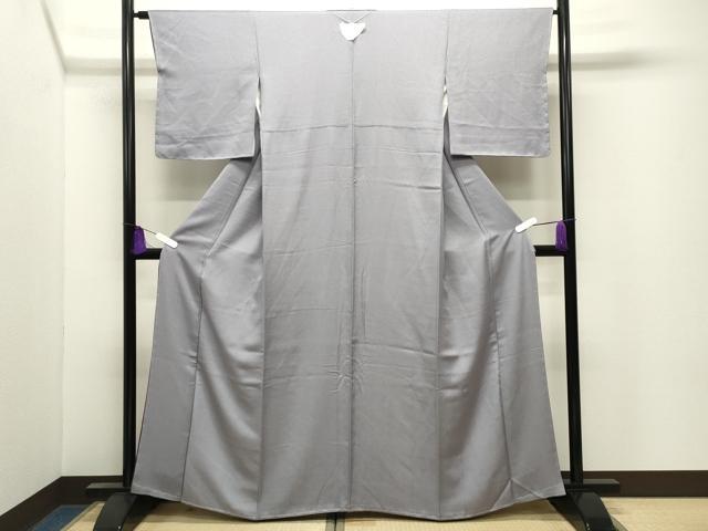 平和屋着物●上質な色無地　桔梗鼠色　正絹　逸品　未使用　CABI0868gh
