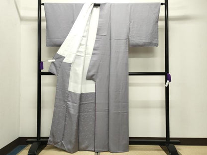 平和屋着物●上質な色無地　桔梗鼠色　正絹　逸品　未使用　CABI0868gh
