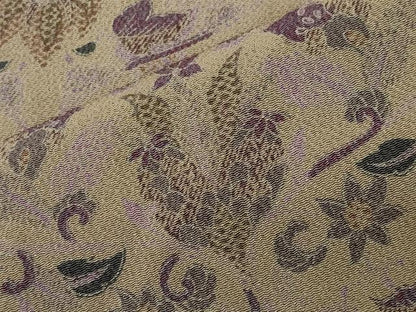 平和屋着物●上質な小紋　更紗花唐草文　鬼しぼ縮緬　正絹　逸品　未使用　CABI0870gh