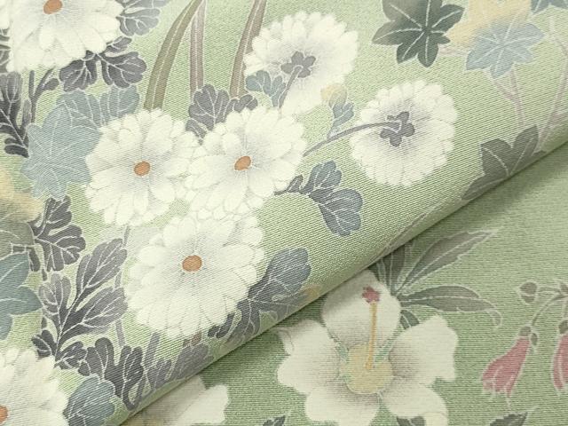 平和屋着物●訪問着　友禅　枝花文　正絹　逸品　CABI0872gh