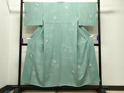 平和屋着物●中国三大刺繍　スワトウ刺繍　小紋　駒刺繍　絞り　短冊流水花文　正絹　逸品　CABI0876gh
