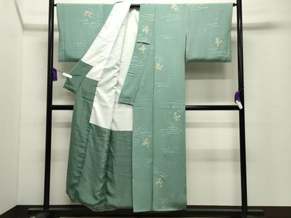 平和屋着物●中国三大刺繍　スワトウ刺繍　小紋　駒刺繍　絞り　短冊流水花文　正絹　逸品　CABI0876gh