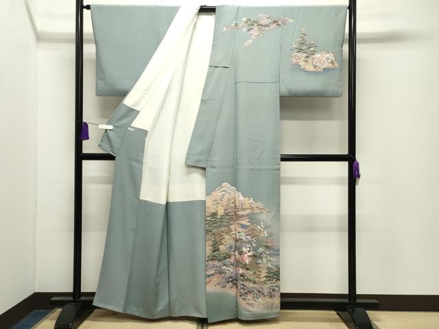 平和屋着物●訪問着　友禅　作家物　風景文　暈し染め　正絹　逸品　CABI0877gh