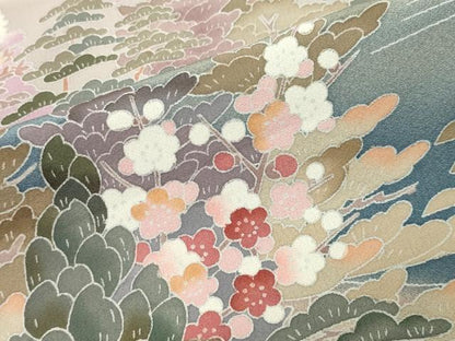 平和屋着物●訪問着　友禅　作家物　風景文　暈し染め　正絹　逸品　CABI0877gh