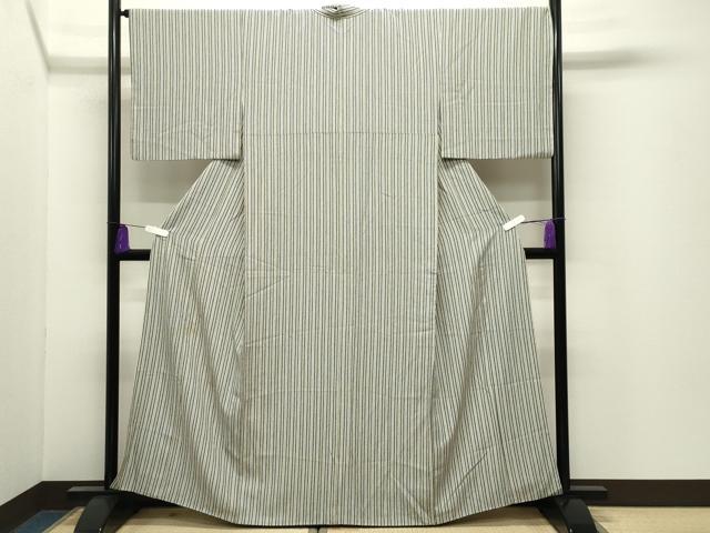 平和屋着物▼上質な小紋　縞　正絹　逸品　CABI0879gh
