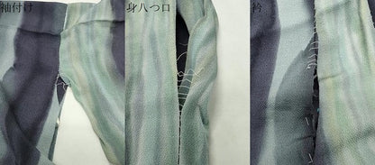 平和屋着物●上質な小紋　間道　鬼しぼ縮緬　仮絵羽　正絹　逸品　未使用　CABI0881gh