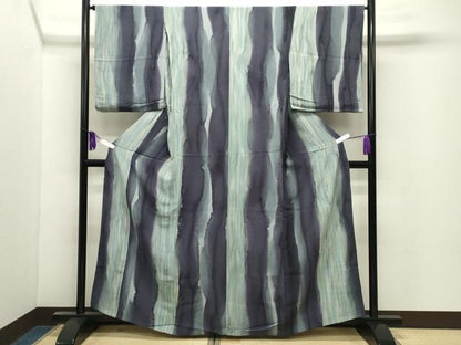 平和屋着物●上質な小紋　間道　鬼しぼ縮緬　仮絵羽　正絹　逸品　未使用　CABI0881gh