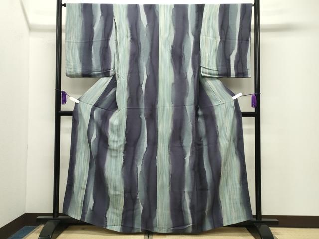 平和屋着物●上質な小紋　間道　鬼しぼ縮緬　仮絵羽　正絹　逸品　未使用　CABI0881gh