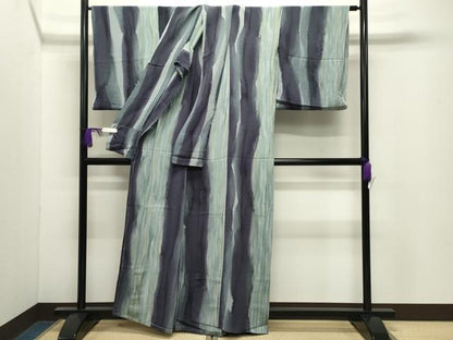 平和屋着物●上質な小紋　間道　鬼しぼ縮緬　仮絵羽　正絹　逸品　未使用　CABI0881gh