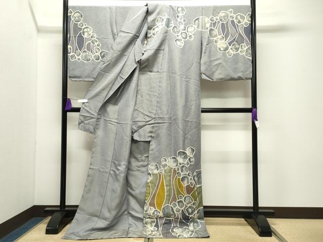 平和屋着物●訪問着　抽象文　金通し地　仮絵羽　正絹　逸品　未使用　CABI0886gh