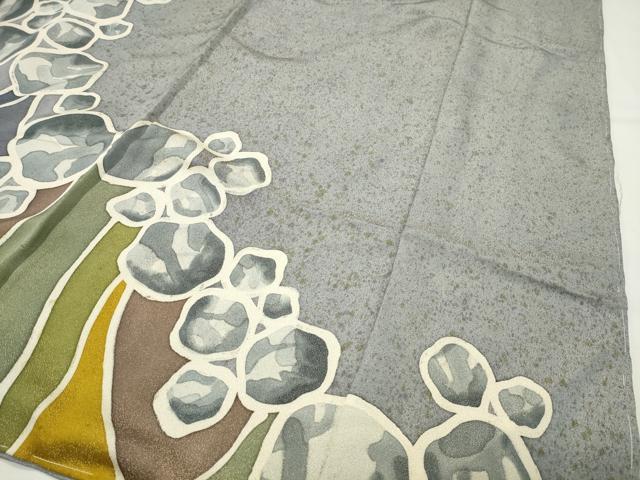 平和屋着物●訪問着　抽象文　金通し地　仮絵羽　正絹　逸品　未使用　CABI0886gh