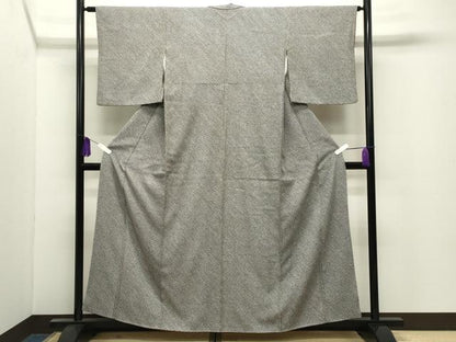 平和屋着物●大変加工の良い総絞り小紋　黒地　三越扱い　正絹　逸品　CABI0893gh