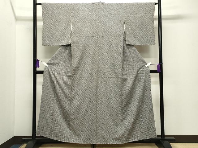平和屋着物●大変加工の良い総絞り小紋　黒地　三越扱い　正絹　逸品　CABI0893gh