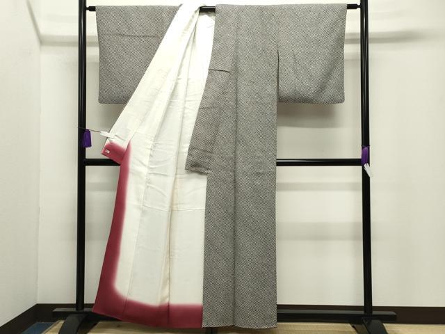 平和屋着物●大変加工の良い総絞り小紋　黒地　三越扱い　正絹　逸品　CABI0893gh