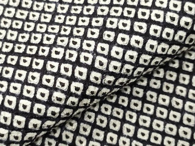 平和屋着物●大変加工の良い総絞り小紋　黒地　三越扱い　正絹　逸品　CABI0893gh