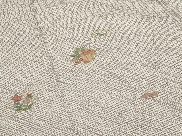 平和屋着物●豪華色留袖　総絞り　刺繍　貝桶笹花文　金糸　正絹　逸品　CABI0895gh