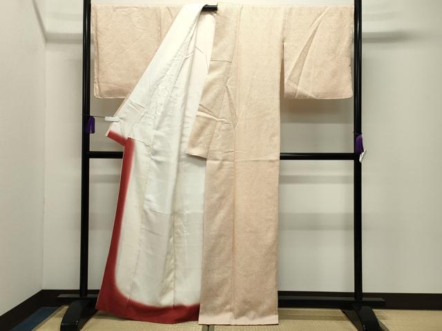 平和屋着物●大変加工の良い総絞り小紋　正絹　逸品　CABI0897gh