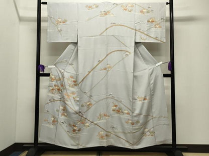 平和屋着物●創業460年・千總　訪問着　駒刺繍　桐松文　金彩　高島屋扱い　正絹　逸品　CABI0901gh