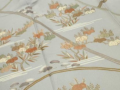 平和屋着物●創業460年・千總　訪問着　駒刺繍　桐松文　金彩　高島屋扱い　正絹　逸品　CABI0901gh