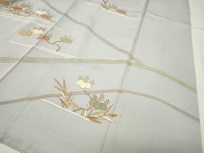 平和屋着物●創業460年・千總　訪問着　駒刺繍　桐松文　金彩　高島屋扱い　正絹　逸品　CABI0901gh