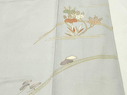 平和屋着物●創業460年・千總　訪問着　駒刺繍　桐松文　金彩　高島屋扱い　正絹　逸品　CABI0901gh