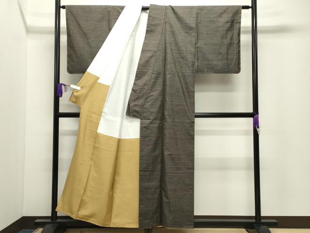 平和屋着物●本場大島紬　格子　正絹　逸品　未使用　CABI0902gh