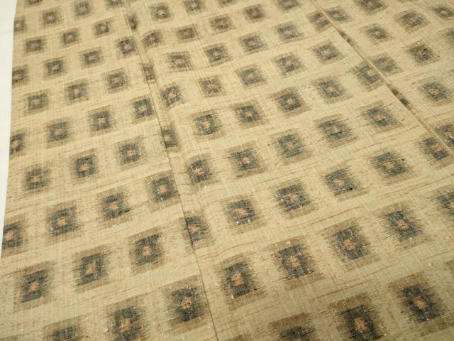 平和屋着物●上質な紬　格子　正絹　逸品　CABI0903gh