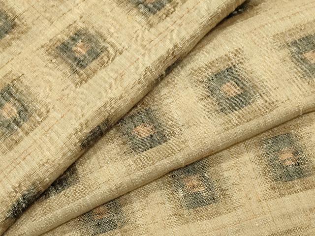 平和屋着物●上質な紬　格子　正絹　逸品　CABI0903gh