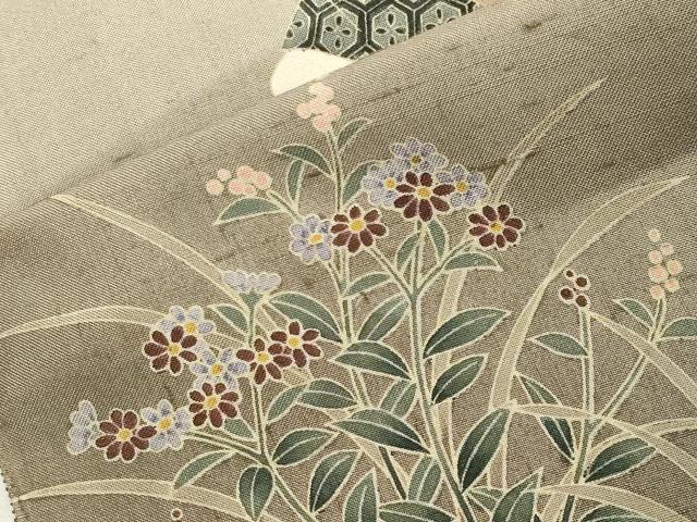 平和屋着物●西川治郎　訪問着　赤城紬　草木染工房　童子遊び　証紙付き　仮絵羽　正絹　逸品　未使用　CABI0906gh