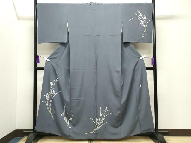 平和屋着物●訪問着　友禅　作家物　草花文　正絹　逸品　CABI0908gh