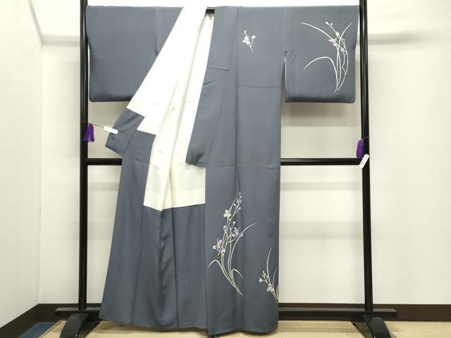 平和屋着物●訪問着　友禅　作家物　草花文　正絹　逸品　CABI0908gh