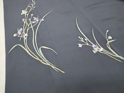 平和屋着物●訪問着　友禅　作家物　草花文　正絹　逸品　CABI0908gh