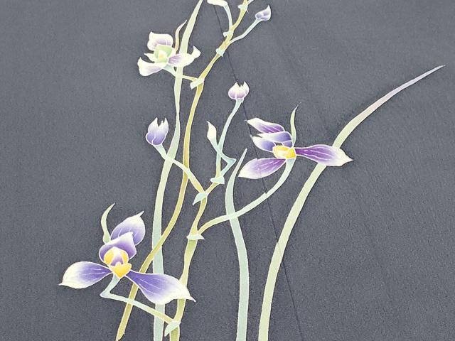 平和屋着物●訪問着　友禅　作家物　草花文　正絹　逸品　CABI0908gh