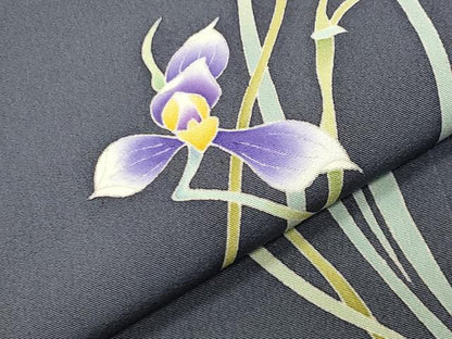 平和屋着物●訪問着　友禅　作家物　草花文　正絹　逸品　CABI0908gh