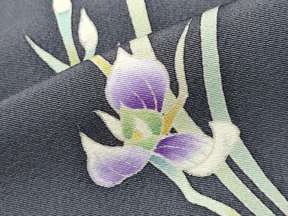 平和屋着物●訪問着　友禅　作家物　草花文　正絹　逸品　CABI0908gh