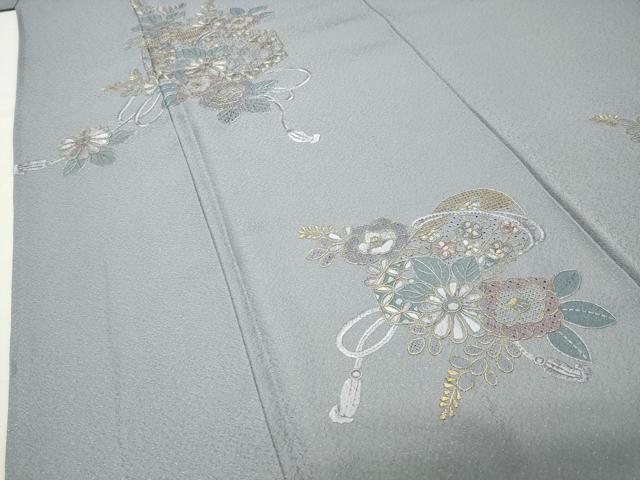 平和屋着物●中国三大刺繍　スワトウ相良刺繍　総刺繍　訪問着　文箱花文　金糸　正絹　逸品　CABI0910gh
