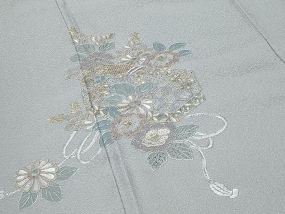 平和屋着物●中国三大刺繍　スワトウ相良刺繍　総刺繍　訪問着　文箱花文　金糸　正絹　逸品　CABI0910gh