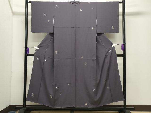 平和屋着物●上質な小紋　総刺繍　跳兎花文　金銀糸　正絹　逸品　CABI0911gh