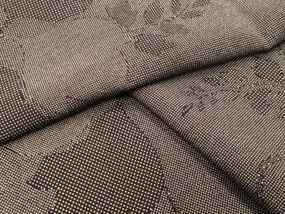 平和屋着物●江戸小紋　角通し　蔦の葉文　黒地　正絹　逸品　CABI0914gh