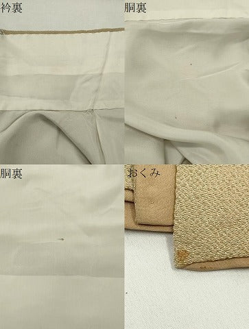 平和屋着物●上質な色無地　木蘭色　鬼しぼ縮緬　正絹　逸品　CABI0915gh