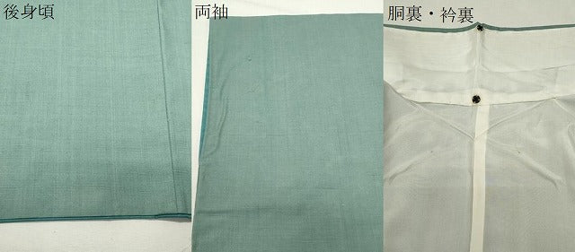 平和屋着物●上質な紬　色無地　千草色　正絹　逸品　CABI0920gh