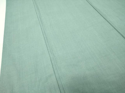 平和屋着物●上質な紬　色無地　千草色　正絹　逸品　CABI0920gh
