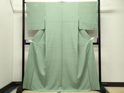 平和屋着物●上質な色無地　薄青色　正絹　逸品　CABI0921gh