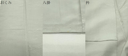 平和屋着物●上質な色無地　松葉地紋　白鼠色　正絹　逸品　CABI0923gh