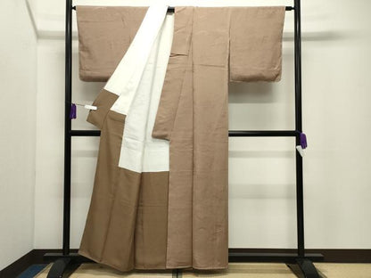 平和屋着物●上質な色無地　風景地紋　紫染色　正絹　逸品　未使用　CABI0926gh