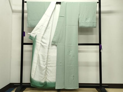 平和屋着物●中国三大刺繍　スワトウ刺繍　総刺繍　無地絵羽訪問着　花唐草地紋　夏虫色　正絹　逸品　CABI0927gh