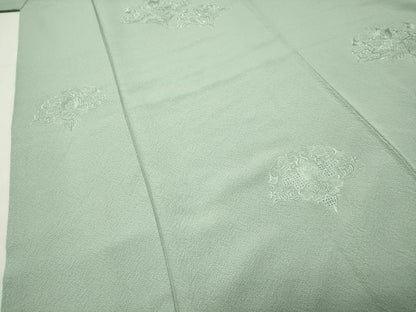 平和屋着物●中国三大刺繍　スワトウ刺繍　総刺繍　無地絵羽訪問着　花唐草地紋　夏虫色　正絹　逸品　CABI0927gh