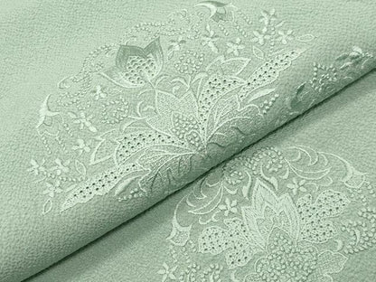 平和屋着物●中国三大刺繍　スワトウ刺繍　総刺繍　無地絵羽訪問着　花唐草地紋　夏虫色　正絹　逸品　CABI0927gh